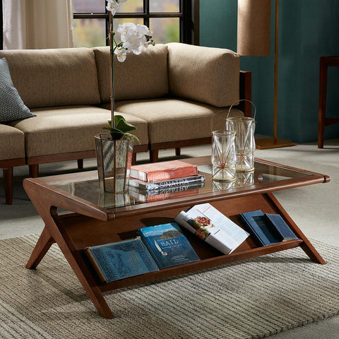 INK+IVY Rocket Coffee Table with Tempered Glass