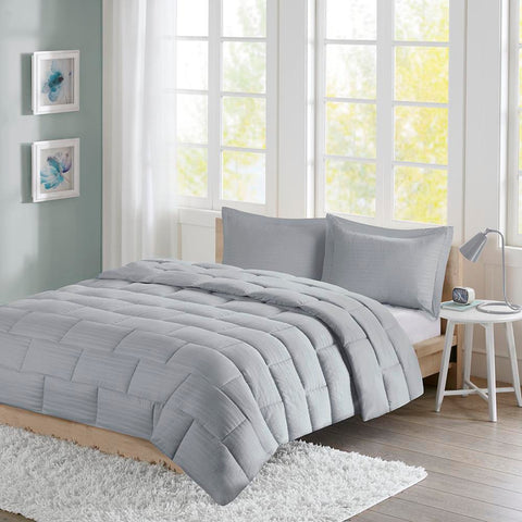 Intelligent Design Avery Seersucker Down Alternative Comforter Mini Set Full/Queen