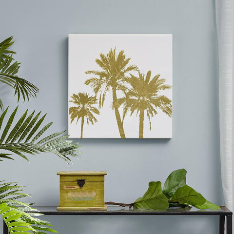 Intelligent Design Gold Palms Gold Foil Embellished Canvas