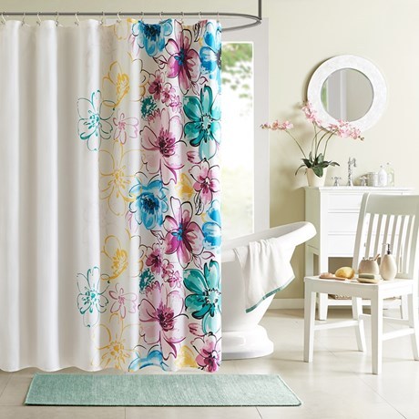 Intelligent Design Olivia Shower Curtain in Blue
