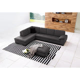 J&M 625 Italian Leather Sectional In Grey
