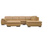 J&M Furniture 625 Italian Leather Sectional in Brown
