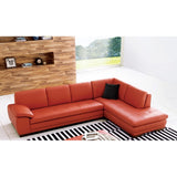 J&M Furniture 625 Italian Leather Sectional in Pumpkin