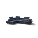 J&M Furniture A761 Italian Leather Sectional in Blue