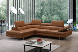J&M Furniture A761 Italian Leather Sectional in Caramel