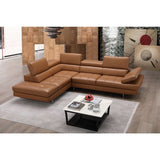J&M Furniture A761 Italian Leather Sectional in Caramel