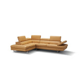 J&M Furniture A761 Italian Leather Sectional in Freesia