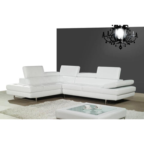 J&M Furniture A761 Italian Leather Sectional in Grey