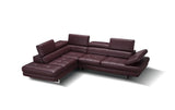 J&M Furniture A761 Italian Leather Sectional in Maroon