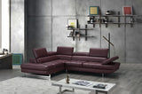 J&M Furniture A761 Italian Leather Sectional in Maroon