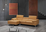 J&M Furniture A973B Italian Leather Mini Sectional Chaise in Freesia