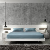 J&M Furniture Amora 3 Piece Platform Bedroom Set in White Lacquer & Stone Slate