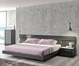 J&M Furniture Braga 3 Piece Platform Bedroom Set in Grey Lacquer