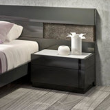J&M Furniture Braga 6 Piece Platform Bedroom Set in Grey Lacquer