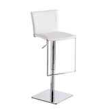 J&M Furniture C183B-3 White Leather Barstool