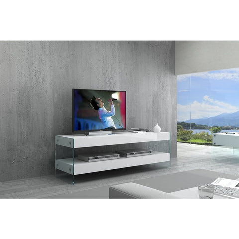J&M Furniture Cloud Mini TV Base in White High Gloss