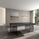 J&M Furniture Cloud Modern Dining Table in Grey High Gloss