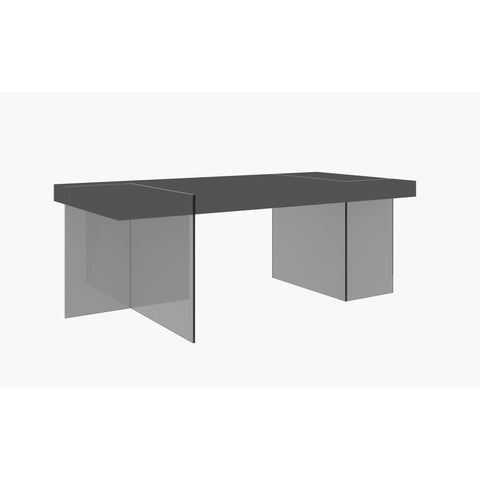 J&M Furniture Cloud Modern Dining Table in Grey High Gloss