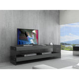 J&M Furniture Cloud TV Base in Grey High Gloss