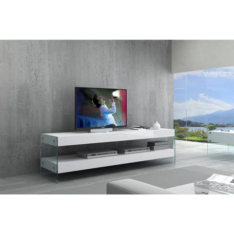 J&M Furniture Cloud TV Base in White High Gloss