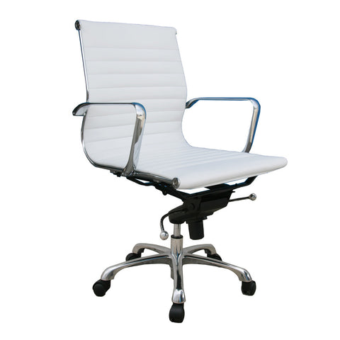 J&M Furniture Comfy Low Back White Office Chair