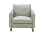 J&M Furniture Constantin Leather Chair in Light Grey
