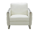 J&M Furniture Constantin Leather Chair in White