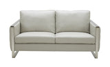 J&M Furniture Constantin Leather Loveseat in Light Grey