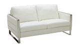 J&M Furniture Constantin Leather Loveseat in White