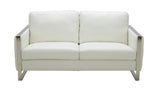 J&M Furniture Constantin Leather Loveseat in White