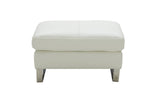J&M Furniture Constantin Leather Ottoman in White