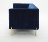 J&M Furniture Deco Loveseat in Blue Fabric