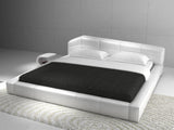 J&M Furniture Dream 3 Piece Upholstered Platform Bedroom Set in White Leather
