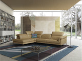 J&M Furniture Eden Premium Leather Sectional in Miele