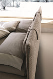 J&M Furniture Evergreen Upholstered Platform Bed in Light Taupe