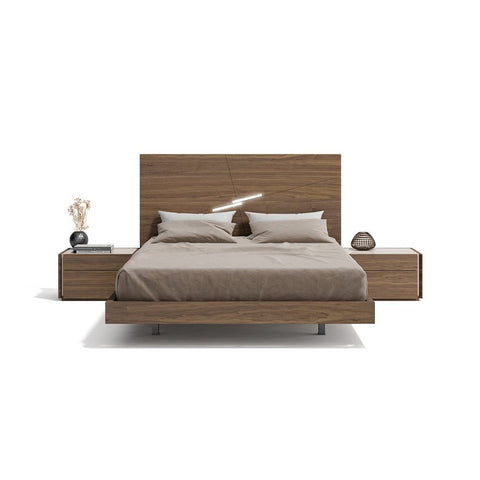 J&M Furniture Faro Platform Bed in Walnut