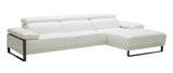 J&M Furniture Fleurier Leather Sectional in White