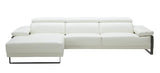 J&M Furniture Fleurier Leather Sectional in White