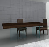 J&M Furniture Float Modern Dining Table in Dark Oak