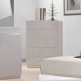J&M Furniture Florence 4 Piece Platform Bedroom Set in White & Taupe