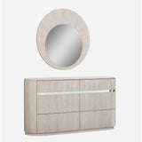 J&M Furniture Giorgio Dresser w/Mirror in Light Maple