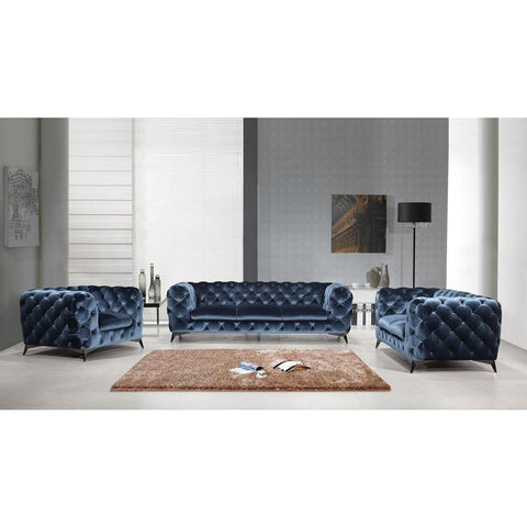 J&M Furniture Glitz Loveseat in Blue