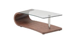 J&M Furniture Grace Coffee Table in Walnut &Glass
