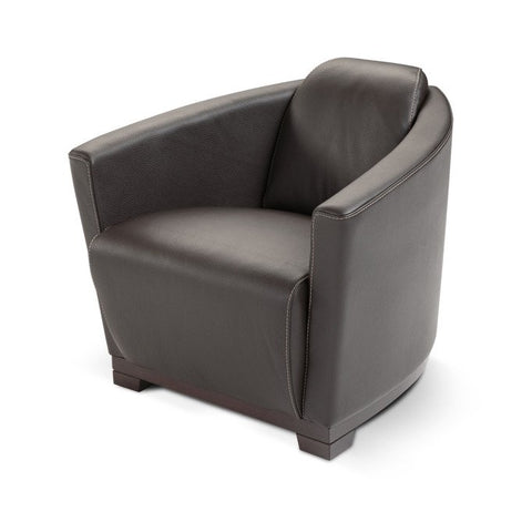 J&M Furniture Hotel Chair in Brown Italian Leather