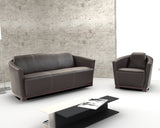 J&M Furniture Hotel Sofa in Brown Italian Leather