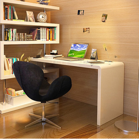 J&M Furniture KD02 Modern Office Desk in White