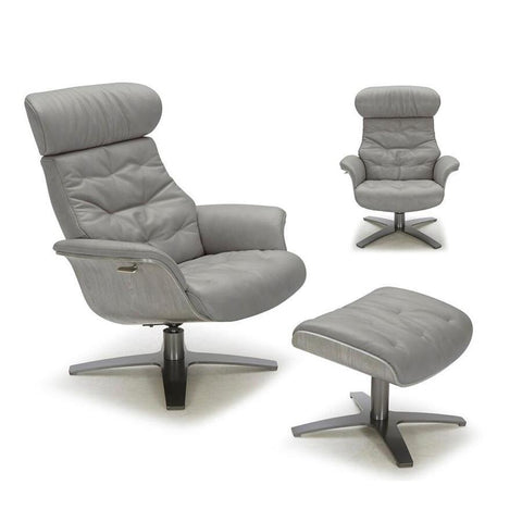 J&M Furniture Karma Ottoman in Grey