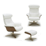 J&M Karma 2 Piece White Chair And Ottoman Set