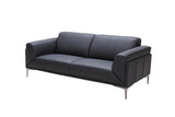 J&M Furniture Knight Sofa in Black Leather