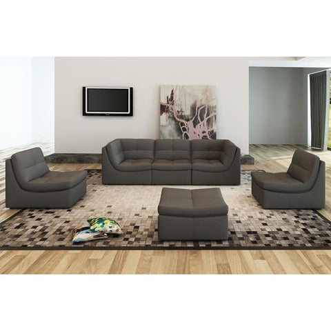 J&M Furniture Lego 6 Piece Living Room Set in Grey